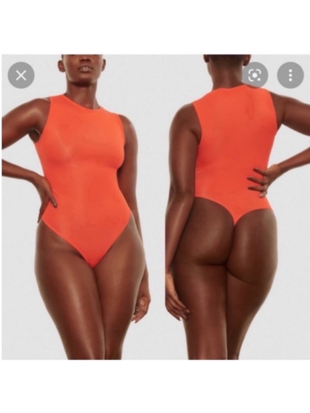 SKIMS Jelly Sheer Crewneck Bodysuit Poppy Size 2XL